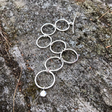 Silver Circle Linked Bracelet—Thick Hammered Sterling Silver Circles—Linked Bracelet—Ready-to-Ship