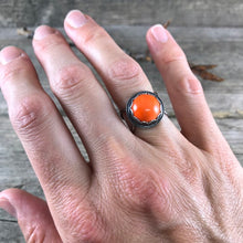 Vintage Glass Ring—Orange Glass Ring—Ready-to-Ship