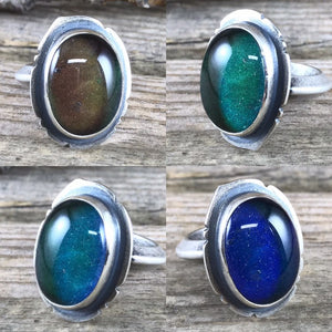 Silver Mood Ring III—US 8.75—Vintage Old Stock Mood Ring—Thick Sterling Silver Mood Ring—Ready-to-Ship
