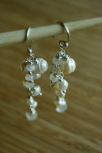 Moonstone and Pearl Earrings—Ivory White Fresh Water Pearl Earrings with Rainbow Moonstone—Wedding Earrings—Made-to-Order