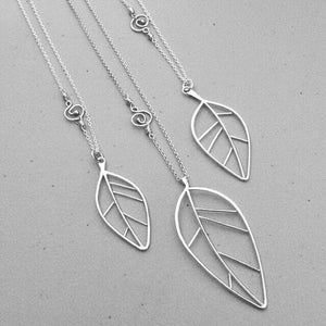 Silver Leaf Necklace—Handmade Sterling Silver Leaf Necklace—Ready-to-Ship