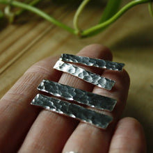 Ready-to-Ship—Heavily Hammered Sterling Silver Rectangle Studs
