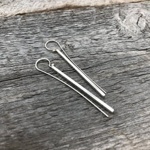 Sterling Silver Square Bar Earrings, 2 Inch