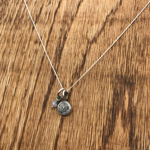 Phoenix Charm Necklace—Letter, with Birthstone