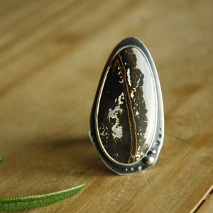 Silver Leaf Jasper Ring, US 7.5