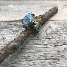 Kite Shaped Labradorite Ring, US 8.5, ready-to-ship