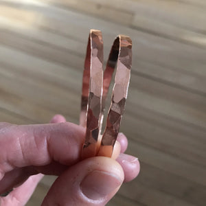 Copper Bangles, Thick, Hammered, made-to-order