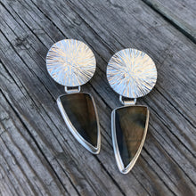 Silver Starburst Earrings with Labradorite, ready-to-ship