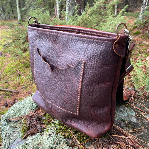 Dark Brown Leather Crossbody Bag III, ready-to-ship