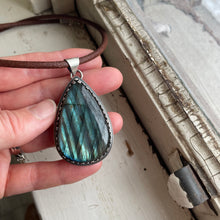 Striped Blue Labradorite Necklace, ready-to-ship