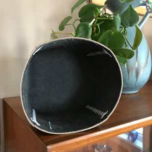 Leather Cache Pot, S.B. Foot—Slate Navy