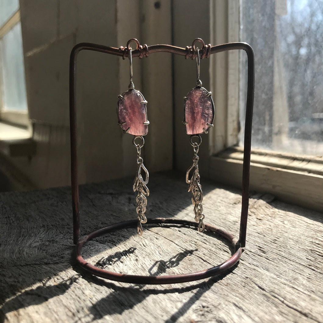 Grow Earrings, Burgundy Sapphire