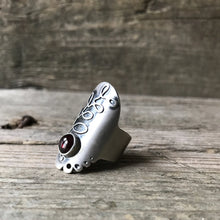 Garnet Saddle Ring, US 6.25, ready-to-ship