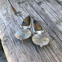 Silver Starburst Earrings with Labradorite, ready-to-ship
