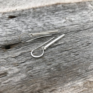 Sterling Silver Square Bar Earrings, 1 Inch